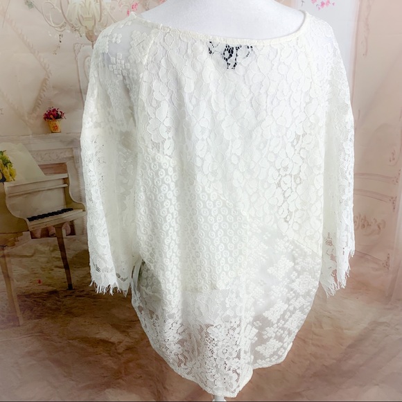 NEW Karen Kane White Eyelet lace Riviera Blouse - Picture 7 of 11